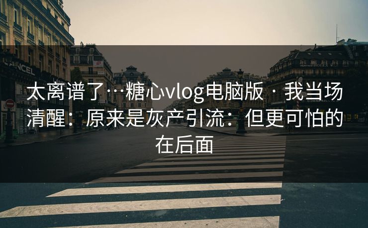 太离谱了…糖心vlog电脑版 · 我当场清醒:原来是灰产引流:但更可怕的在后面 太离谱了…糖心vlog电脑版 · 我当场清醒:原来是灰产引流:但更可怕的在后面