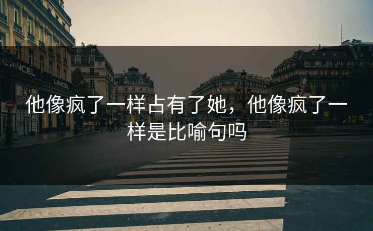 他像疯了一样占有了她，他像疯了一样是比喻句吗