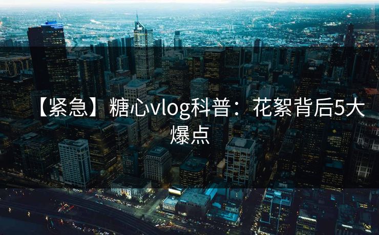 【紧急】糖心vlog科普：花絮背后5大爆点