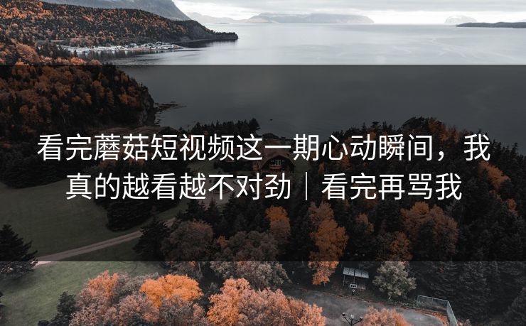 看完蘑菇短视频这一期心动瞬间，我真的越看越不对劲｜看完再骂我