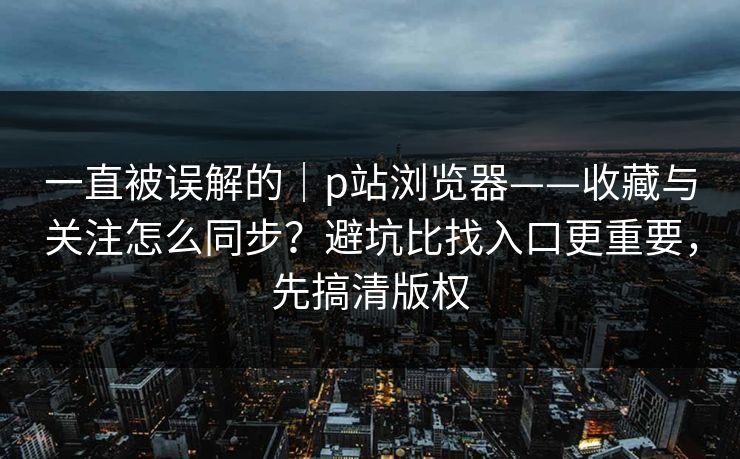 一直被误解的|p站浏览器——收藏与关注怎么同步?避坑比找入口更重要,先搞清版权